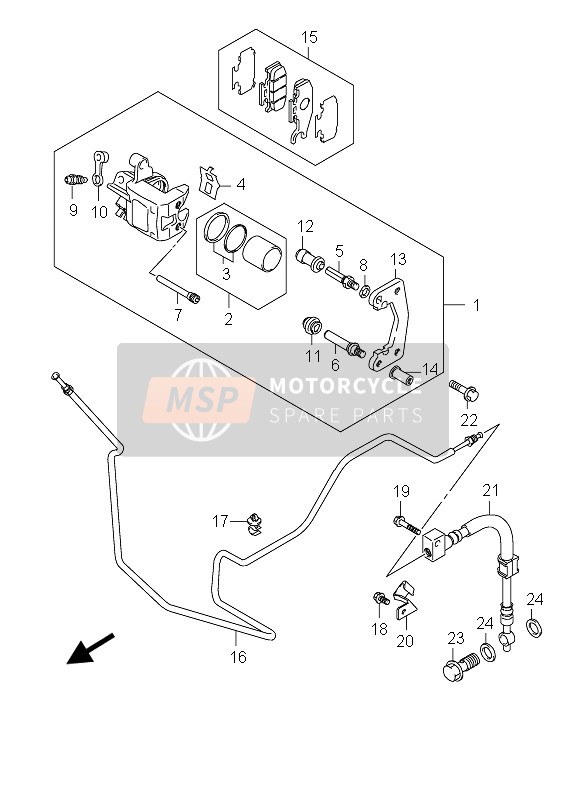 Suzuki UH125 BURGMAN 2011 BREMSSATTEL HINTEN für ein 2011 Suzuki UH125 BURGMAN